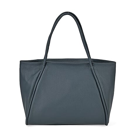Designer Inspired- 100% Genuine Leather Oversized Tote Bag (Size 46x19x30 cm) - Teal