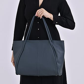 https://tjcuk.sirv.com/Products/78/5/7850672/Genuine-Leather-Patterned-Tote-Bag-Size-46x19x30-cm-Teal-Black_7850672_2.jpg?w=342&h=342