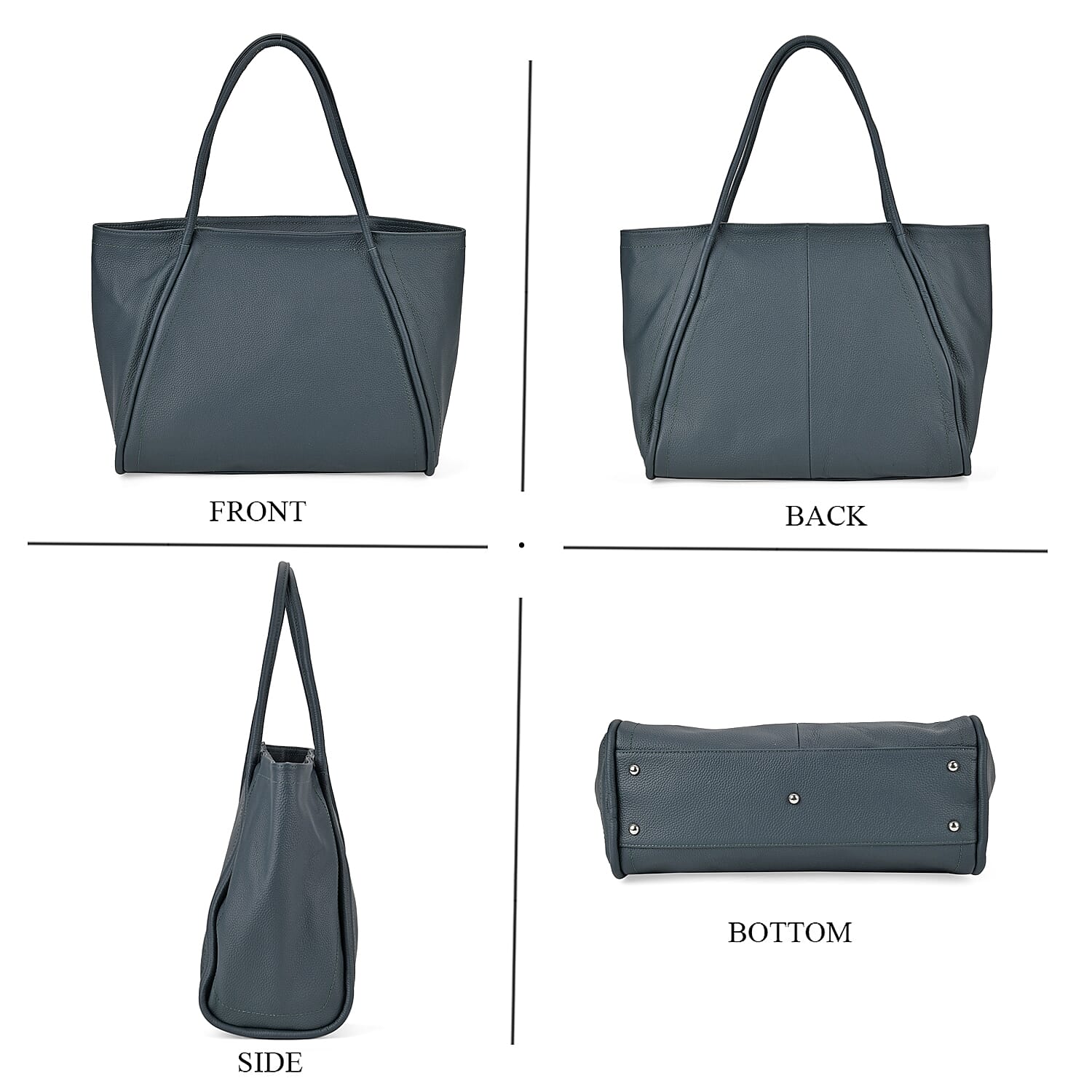 Designer Inspired- 100% Genuine Leather Oversized Tote Bag (Size 46x19x30 cm) - Teal