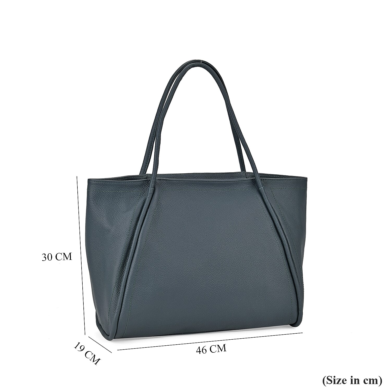 Designer Inspired- 100% Genuine Leather Oversized Tote Bag (Size 46x19x30 cm) - Teal