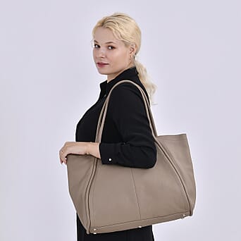 https://tjcuk.sirv.com/Products/78/5/7850673/Genuine-Leather-Patterned-Tote-Bag-Size-46x19x30-cm-Beige-Black_7850673_1.jpg?w=342&h=342