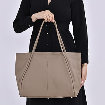 https://tjcuk.sirv.com/Products/78/5/7850673/Genuine-Leather-Patterned-Tote-Bag-Size-46x19x30-cm-Beige-Black_7850673_2.jpg?w=342&h=342
