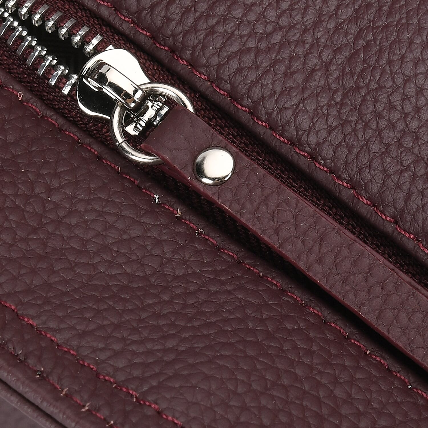 Designer Inspired- 100% Genuine Leather Oversized Tote Bag (Size 46x19x30 cm) - Burgundy