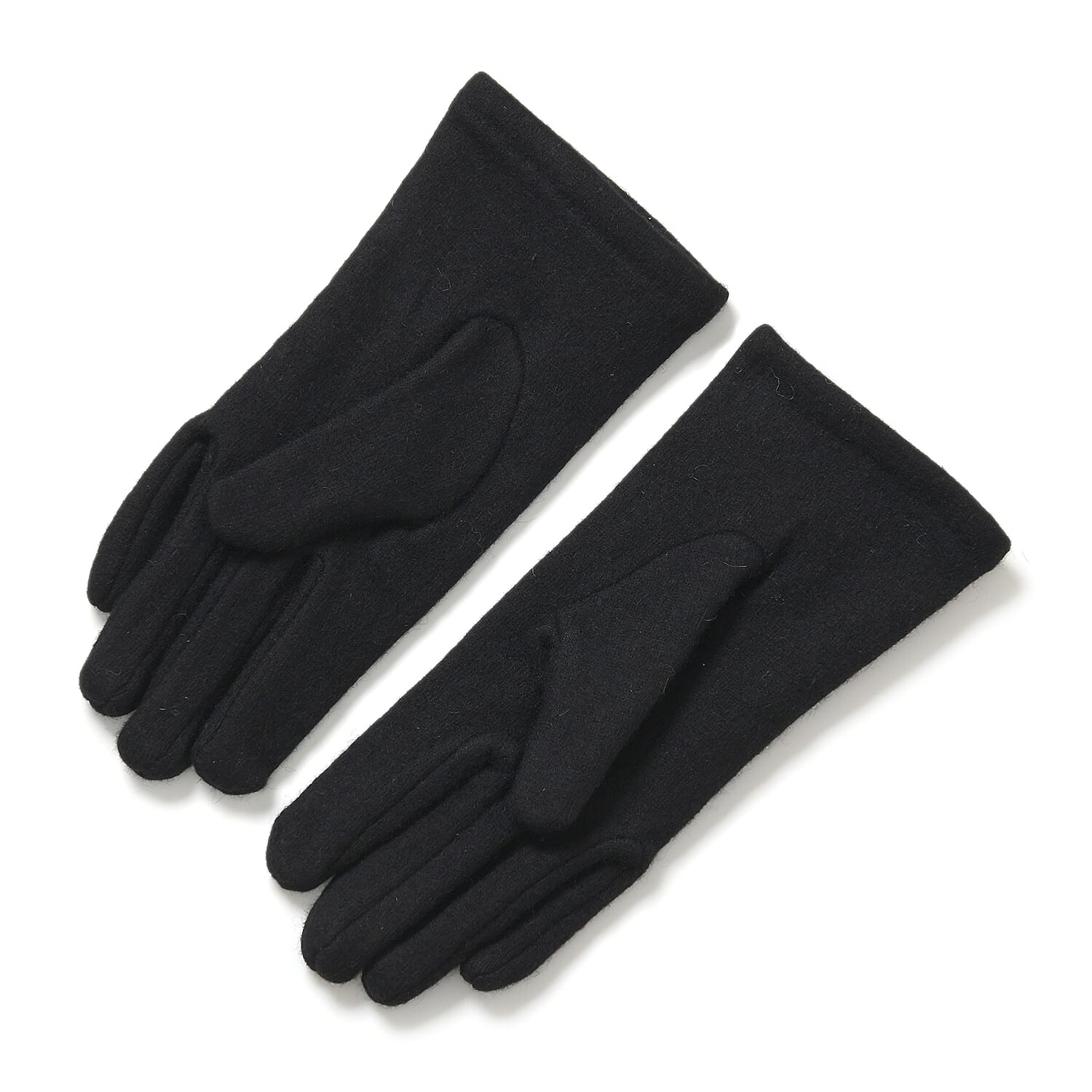 Crystal Pattern Set of Two Hat and Gloves (One Size) - Black