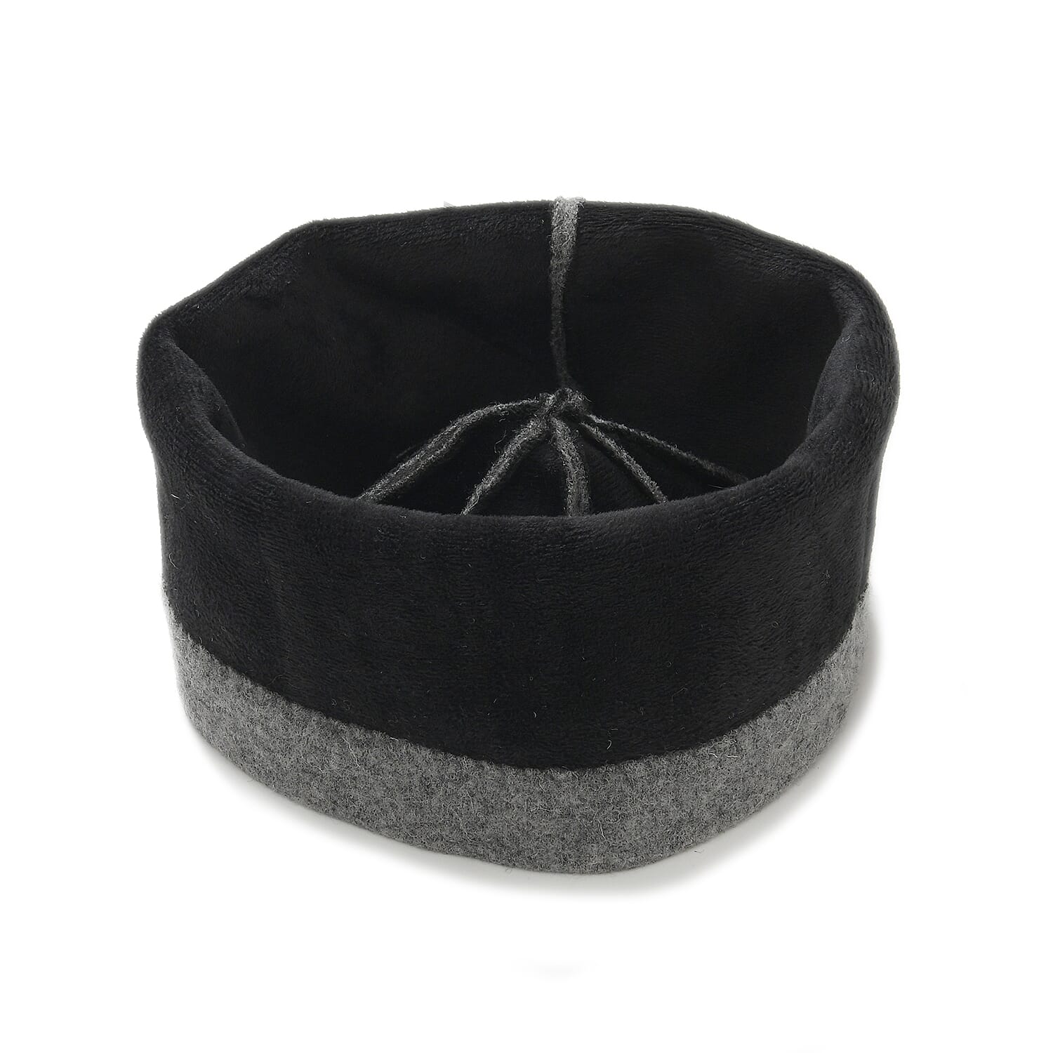 2 Piece Cashmere Set- Crystal Pattern Hat and Gloves - Grey