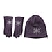Crystal Snowflake Beanie and Gloves Set - Purple