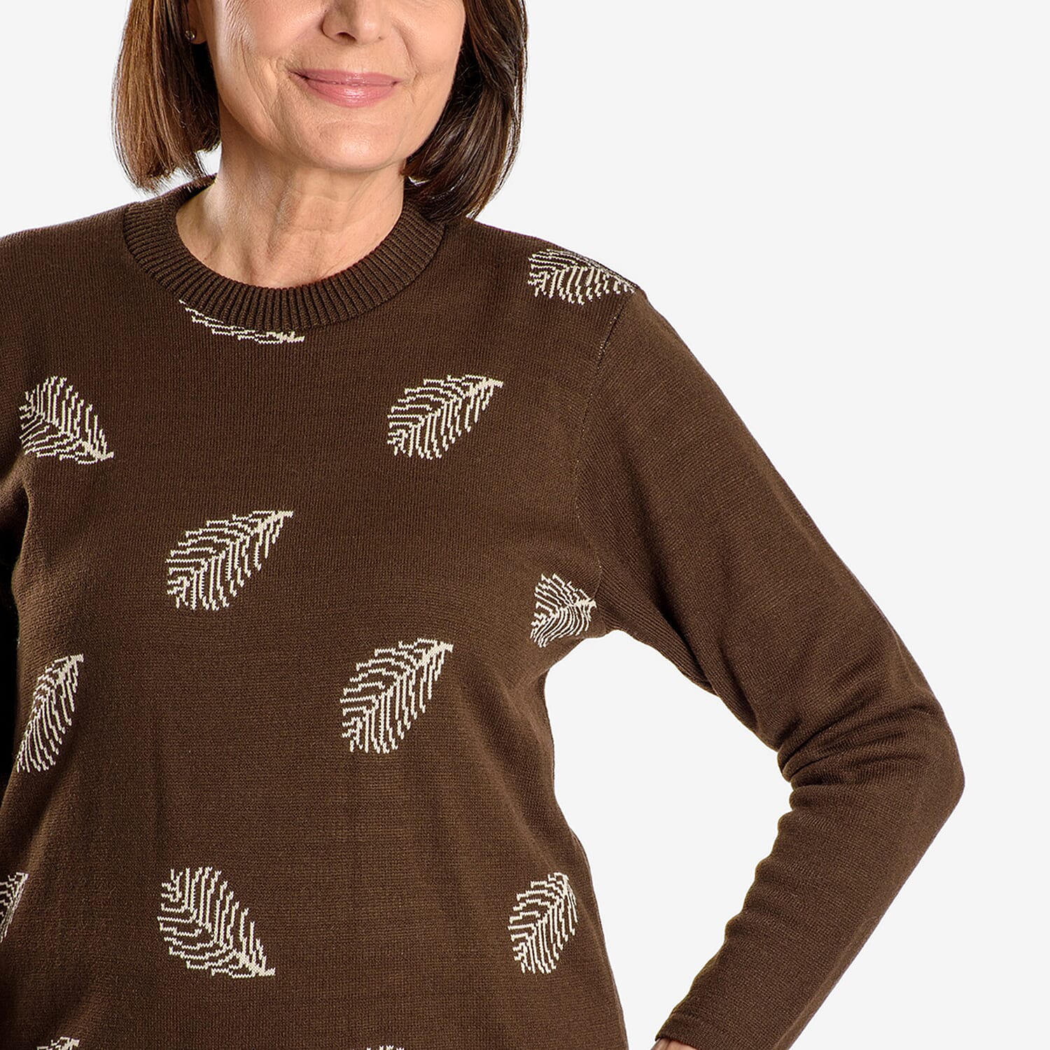 Emma Feather Printed Knitted Jumper