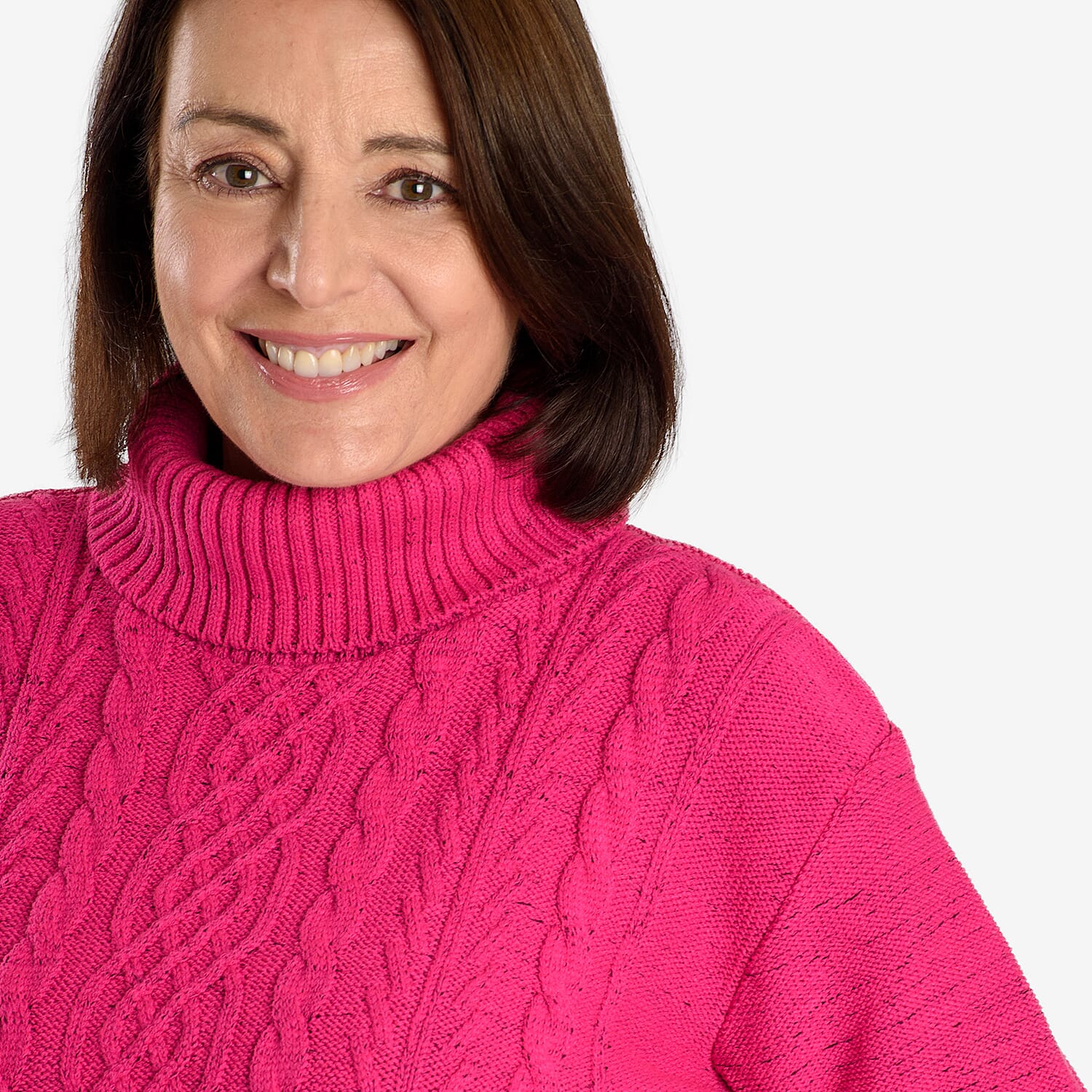 Emma Cable Knit Roll Neck Pullover