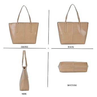 https://tjcuk.sirv.com/Products/78/5/7850851/Genuine-Leather-Patterned-Tote-Bag-Size-39x12x27-cm-Beige-Black_7850851_3.jpg?w=342&h=342