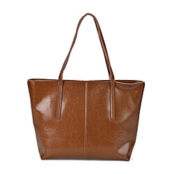 Genuine Leather Tote Bag with Multiple Compartments