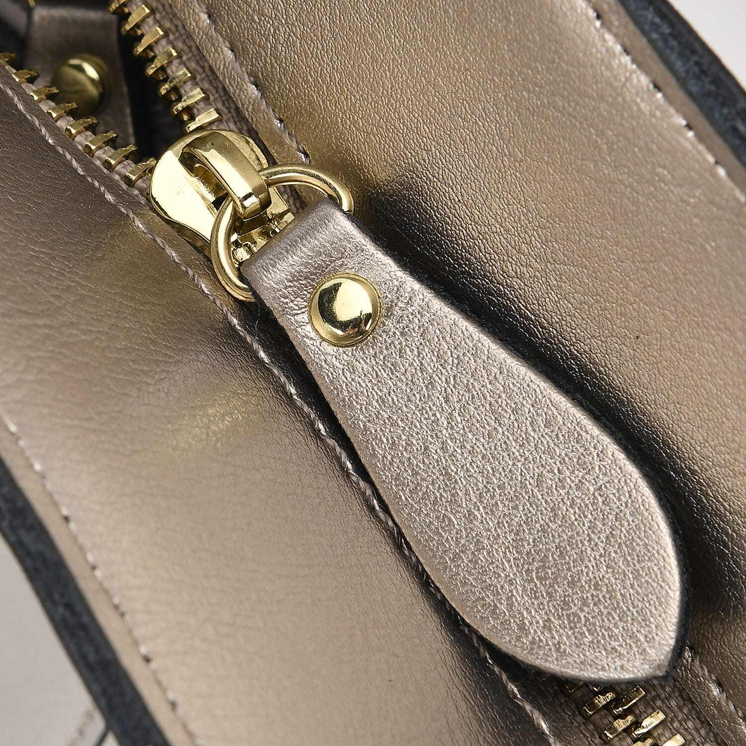 100% Genuine Leather Tote Bag (Size 39x12x27 cm) - Silver