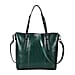 Stylish Genuine Leather Everyday Tote Bag with Adjustable Strap - Black