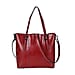 Stylish Genuine Leather Everyday Tote Bag with Adjustable Strap - Black