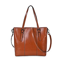 Designer Closeout Deal- Genuine Leather Handbag With Adjustable Leather Long Strap (Size 31x11x29 cm) - Navy