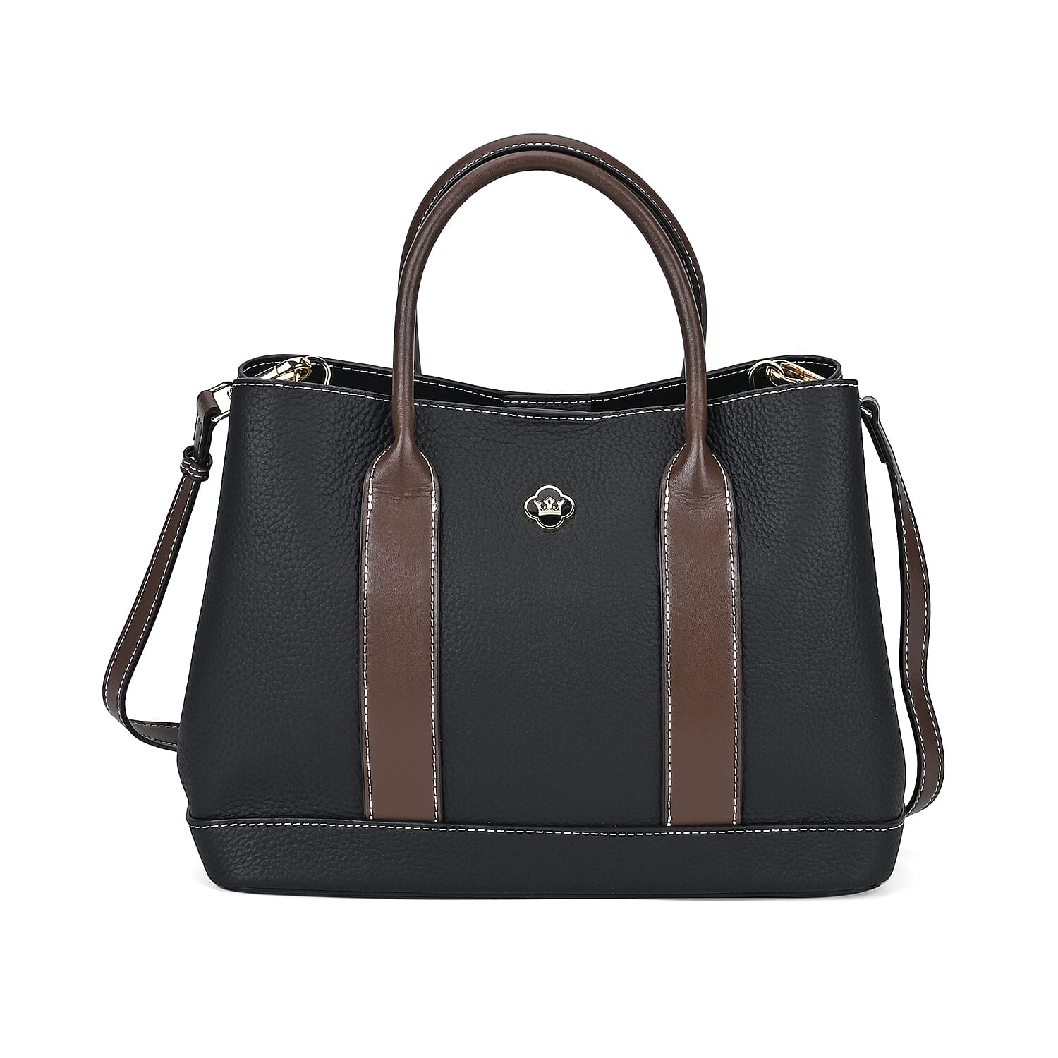 Designer Inspiration - 100% Genuine Leather Crossbody Bag with Long Shoulder Strap - Black Designer Inspiration - 100% Genuine Leather Crossbody Bag with Long Shoulder Strap - Black
