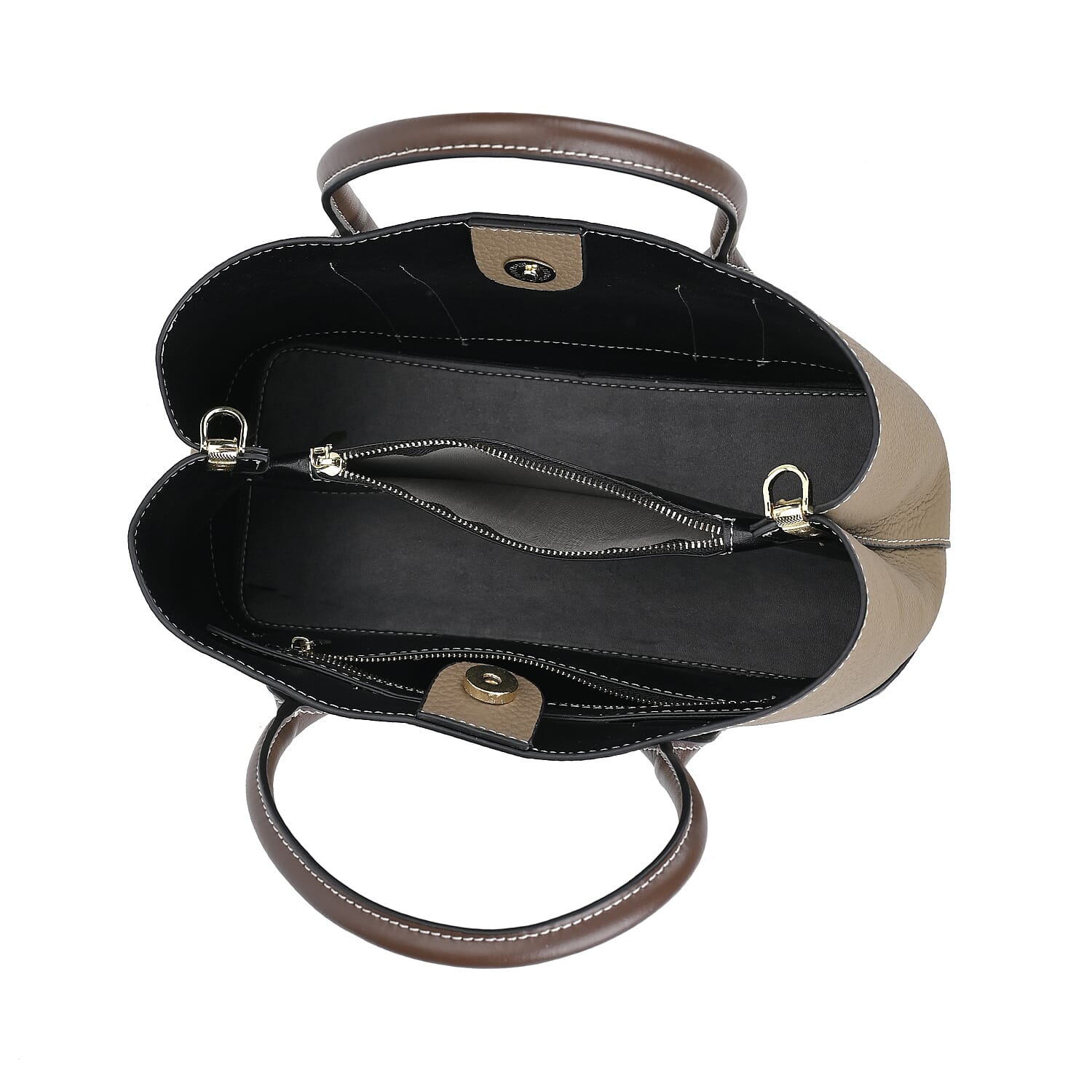 Designer Inspiration - 100% Genuine Leather Crossbody Bag with Long Shoulder Strap - Olive