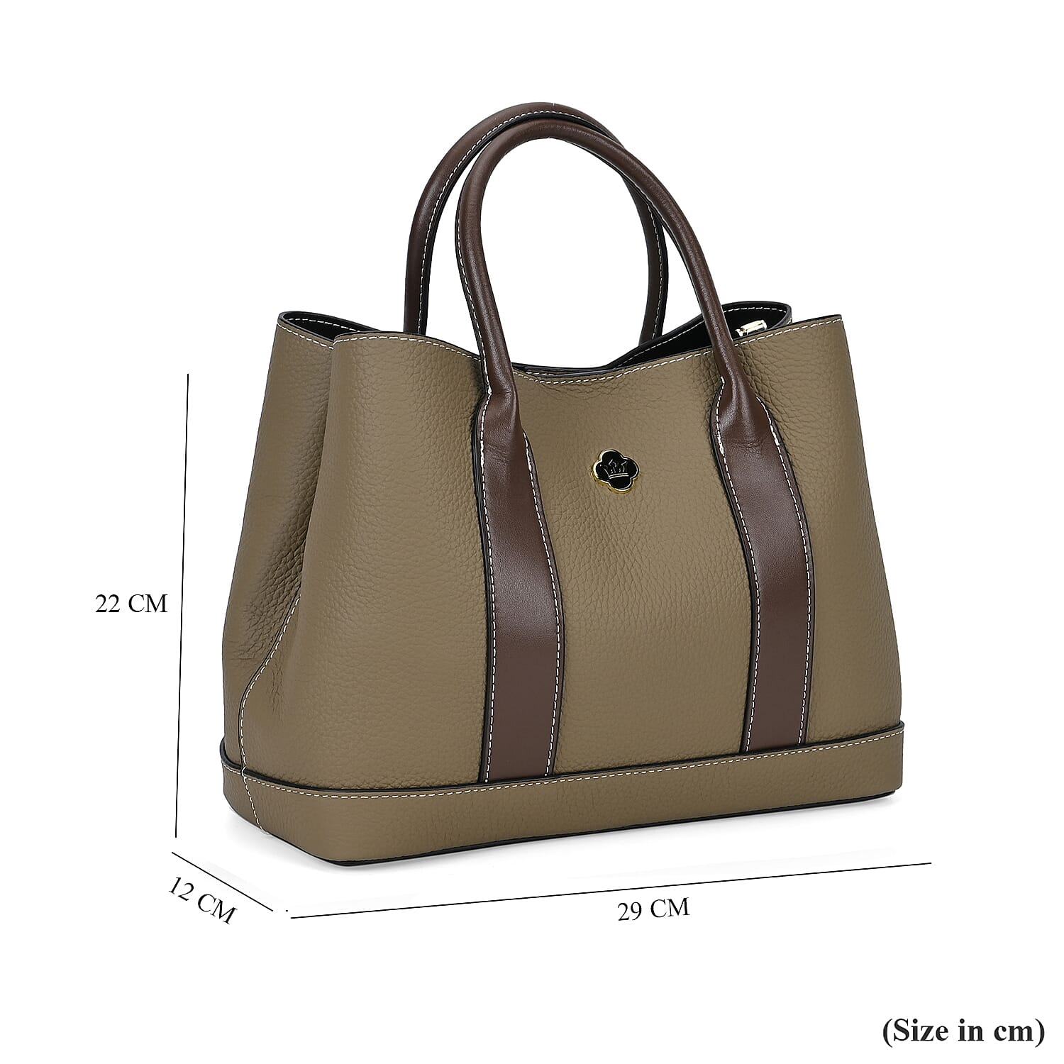 Designer Inspiration - 100% Genuine Leather Crossbody Bag with Long Shoulder Strap - Olive