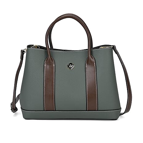 Designer Inspiration - 100% Genuine Leather Crossbody Bag with Long Shoulder Strap - Blue