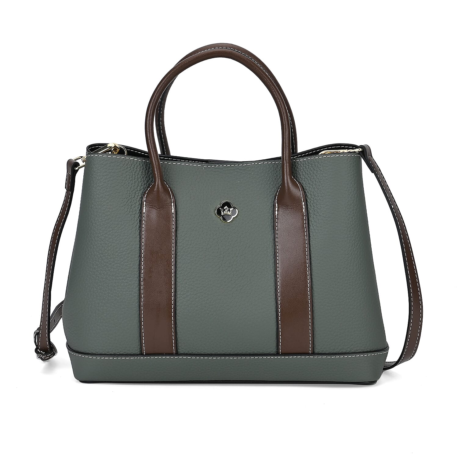 Designer Inspiration - 100% Genuine Leather Crossbody Bag with Long Shoulder Strap - Blue