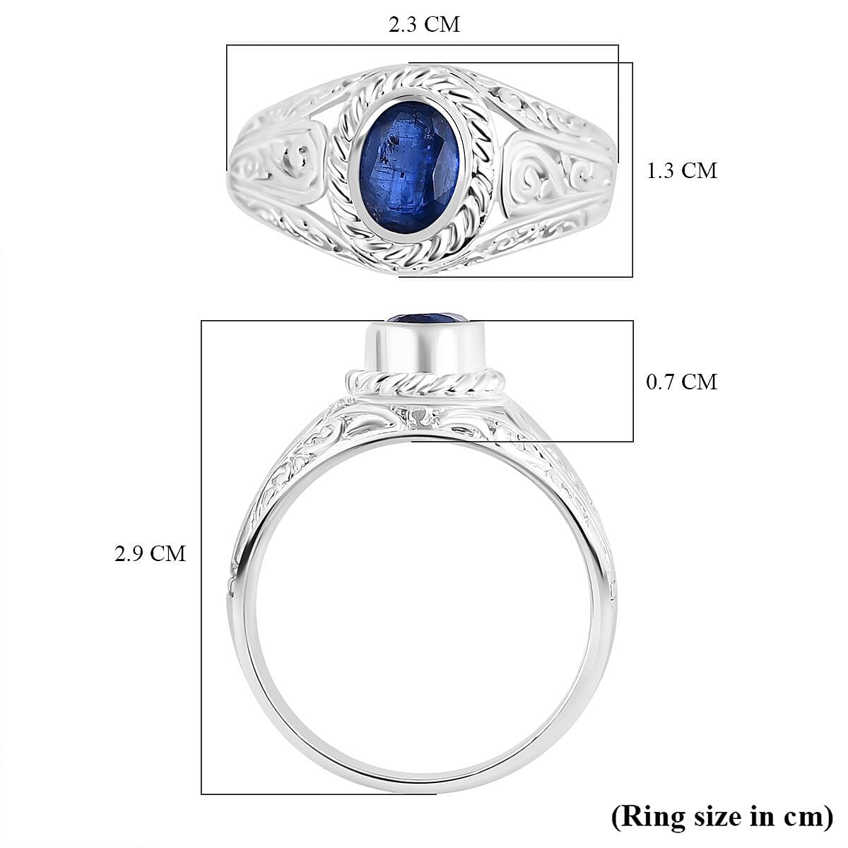 The Royal Bali Collection - Kyanite Solitaire Ring in Sterling Silver 1.50 Ct.