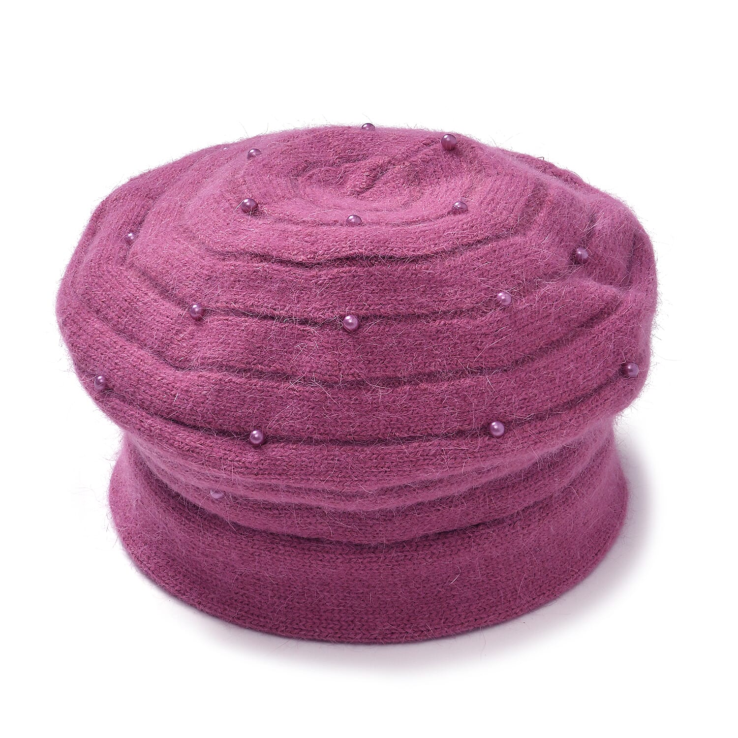 Timeless Pearl-Adorned super Cozy Fashion Beret - Pink