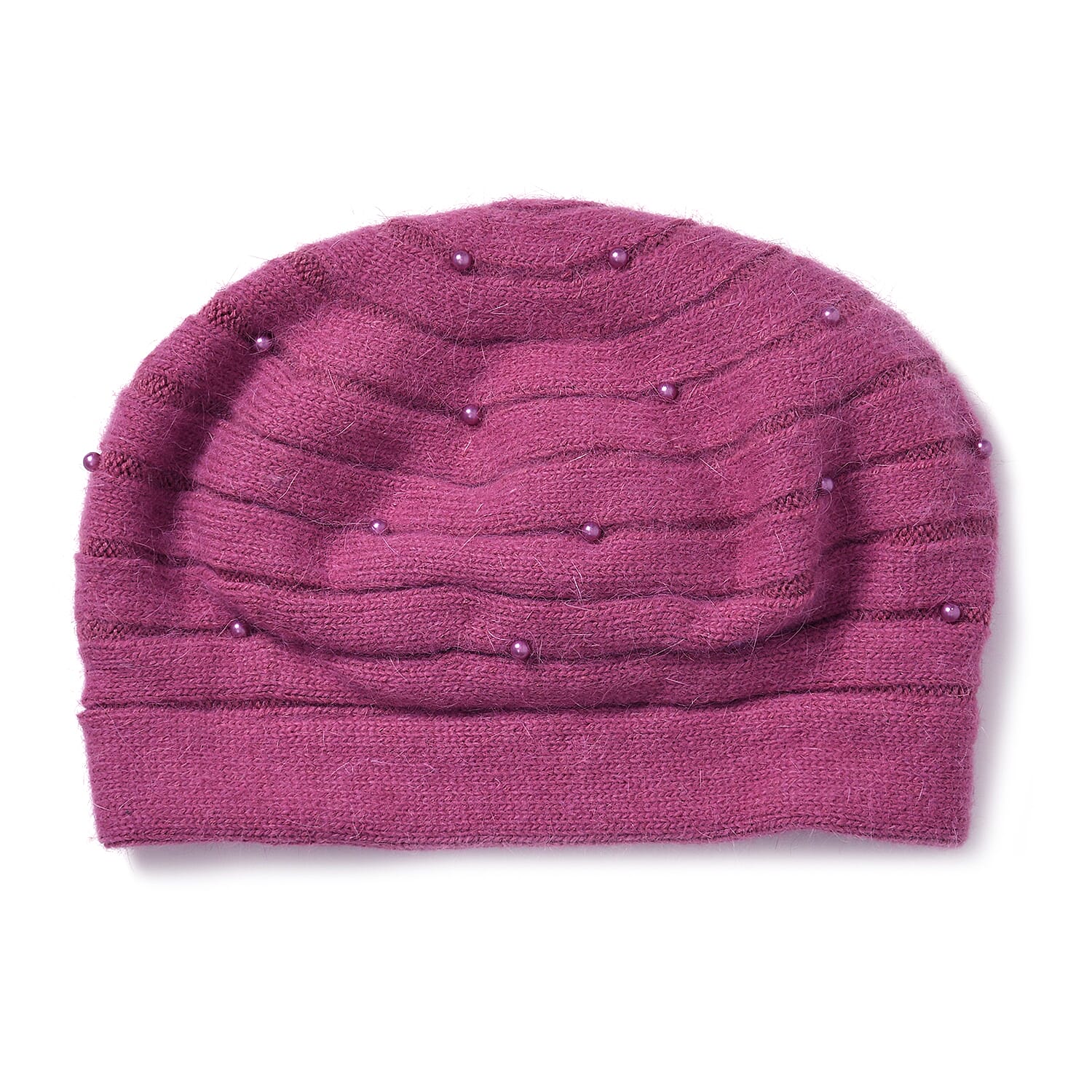 Timeless Pearl-Adorned super Cozy Fashion Beret - Pink