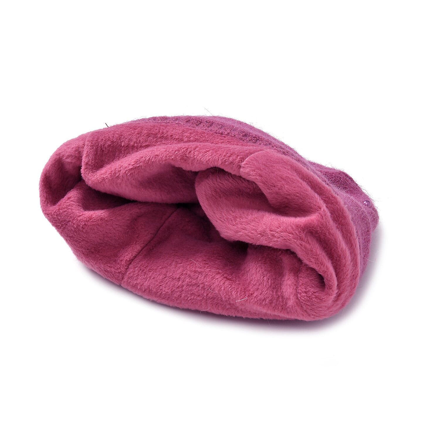 Timeless Pearl-Adorned super Cozy Fashion Beret - Pink