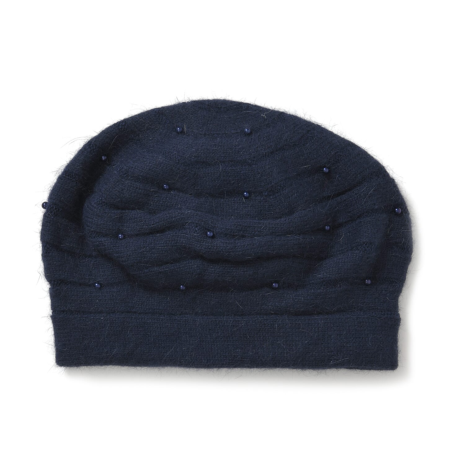 Timeless Pearl-Adorned super Cozy Fashion Beret - Navy