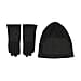 Closeout Deal - 2 Piece Set - Cashmere Diamond Pattern Hat & Gloves - Black