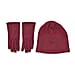 Closeout Deal - 2 Piece Set - Cashmere Diamond Pattern Hat & Gloves - Black