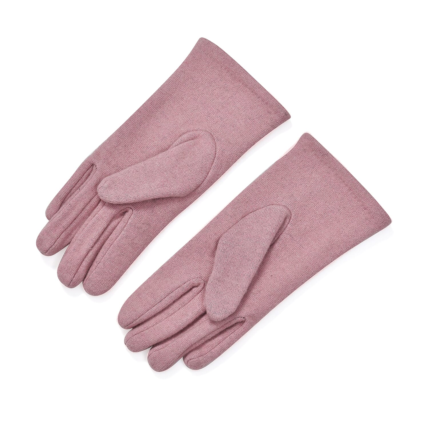 Closeout Deal - 2 Piece Set - Cashmere Diamond Pattern Hat and Gloves - Pink