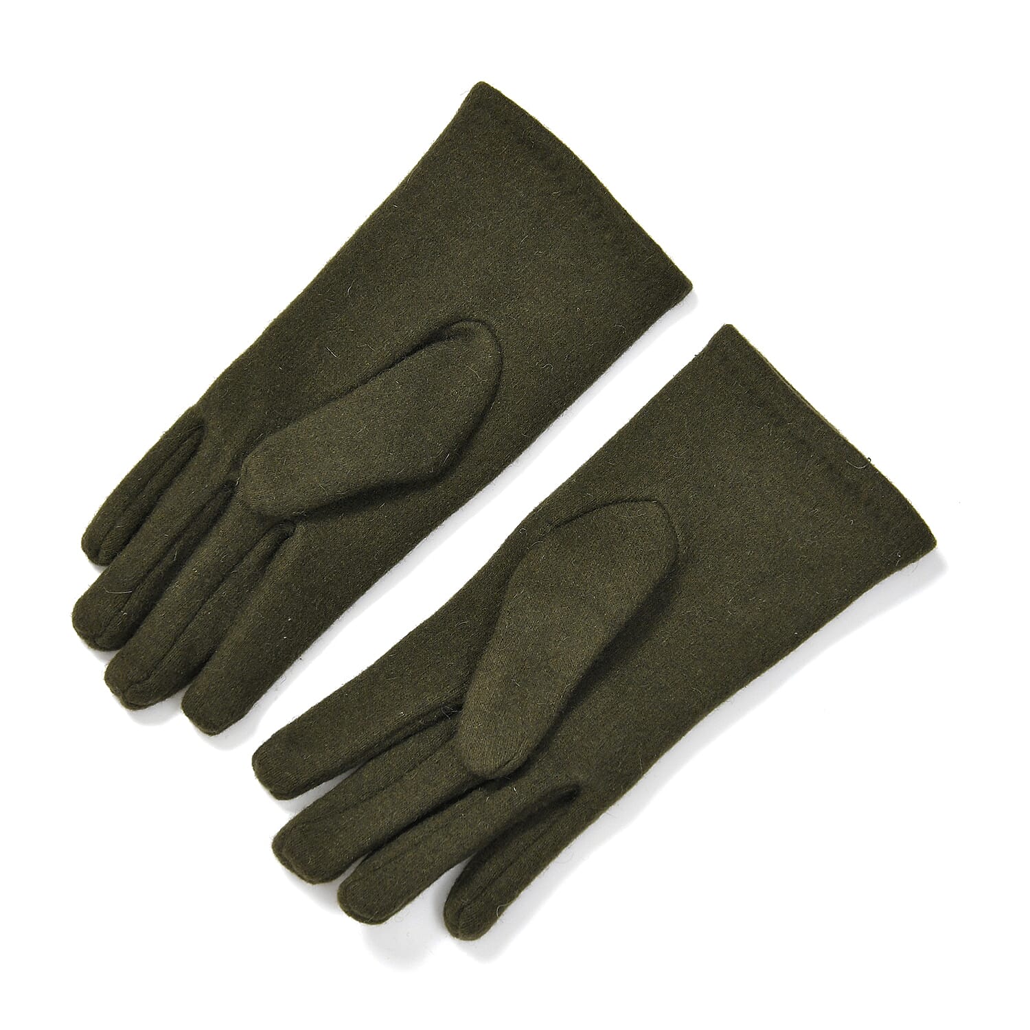 Closeout Deal - 2 Piece Set - Cashmere Diamond Pattern Hat and Gloves - Dark Green