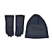 Closeout Deal - 2 Piece Set - Cashmere Diamond Pattern Hat & Gloves - Black
