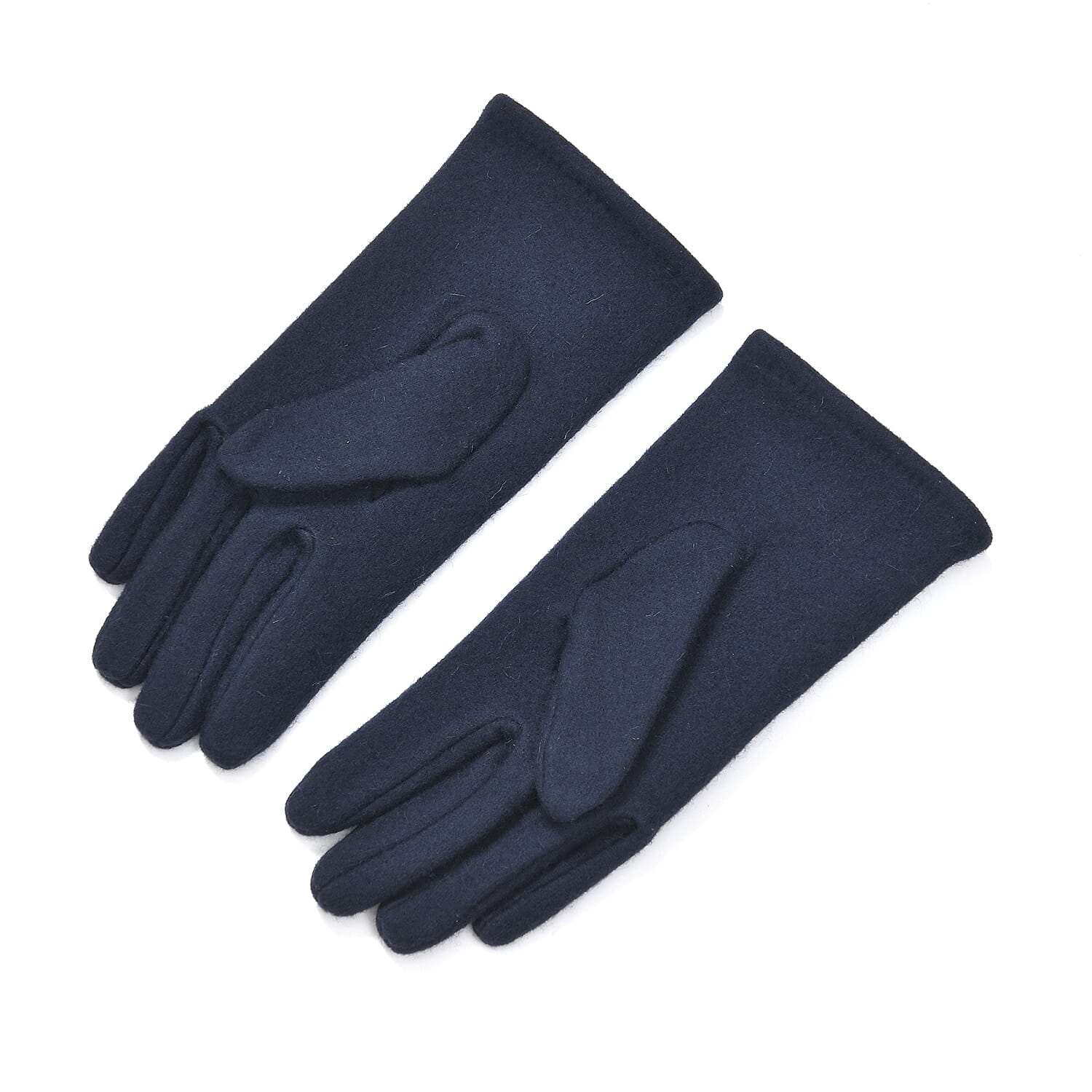 Closeout Deal - 2 Piece Set - Cashmere Diamond Pattern Hat and Gloves - Navy