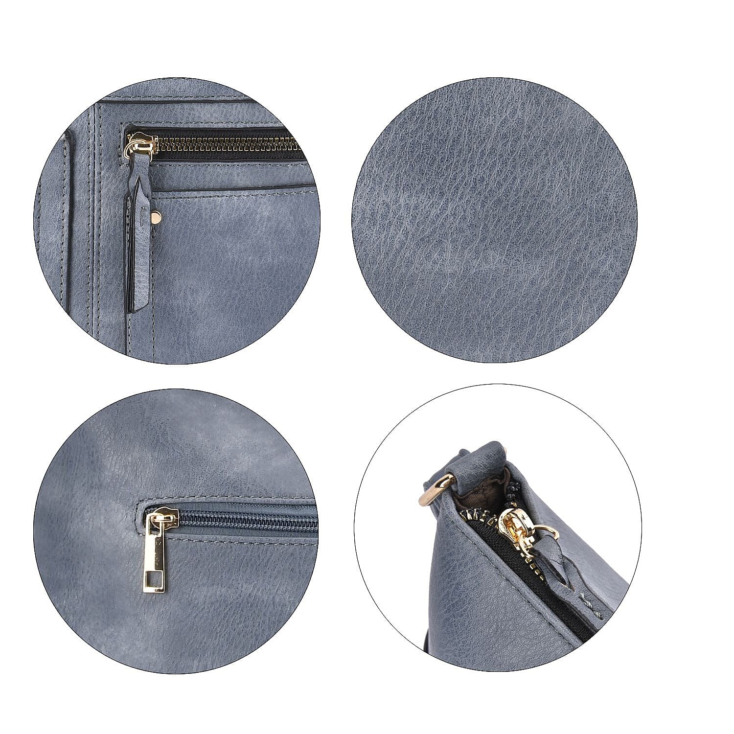 Leatherette Multi Compartment Crossbody Bag - Green