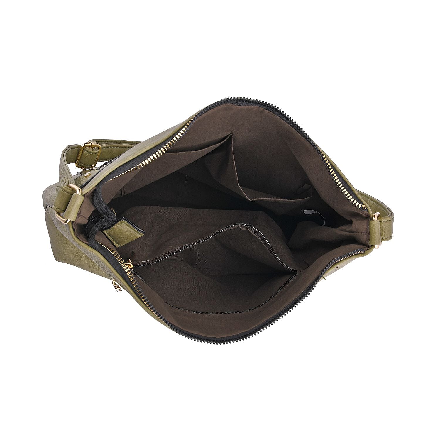 Leatherette Multi Compartment Crossbody Bag - Mint Green