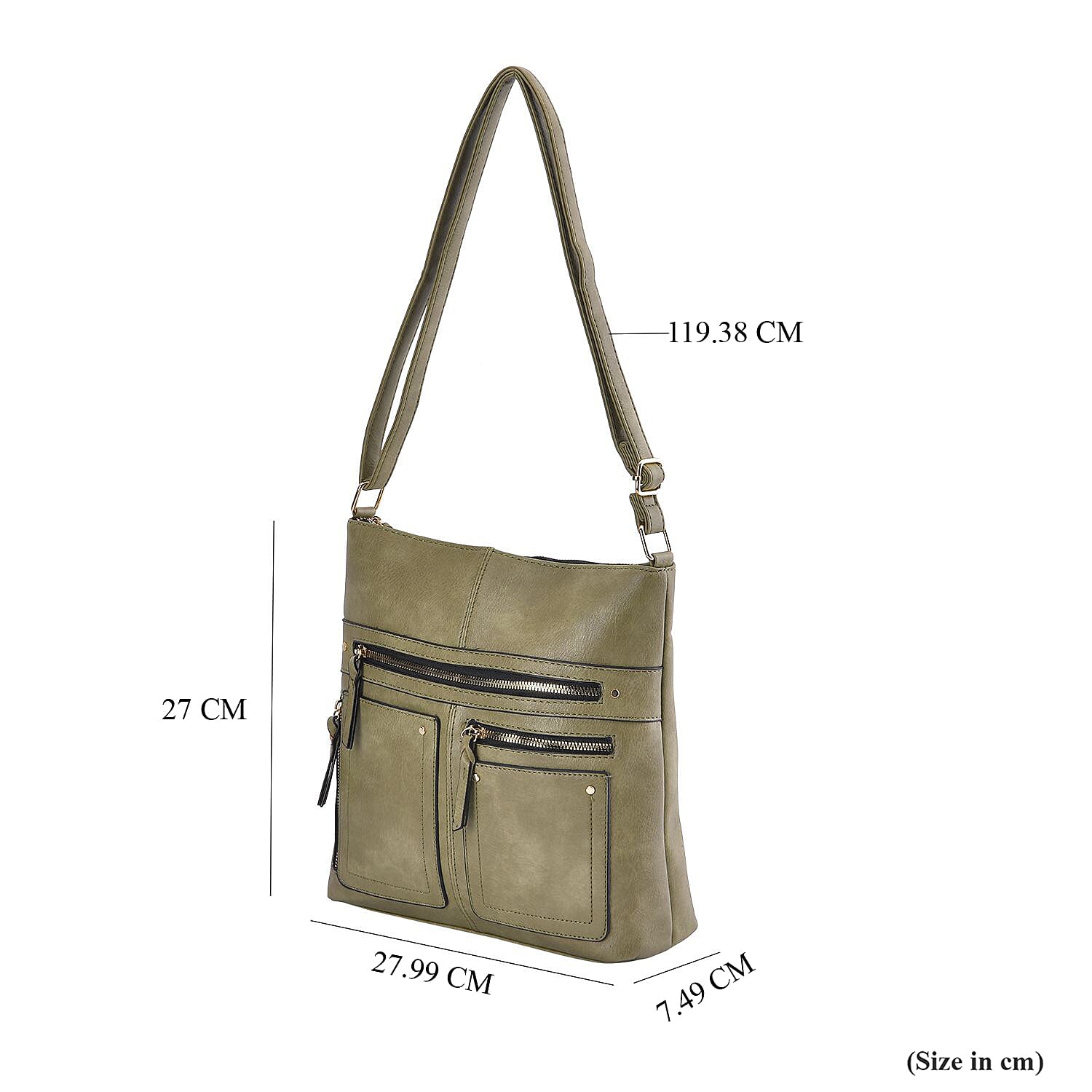 Leatherette Multi Compartment Crossbody Bag - Mint Green