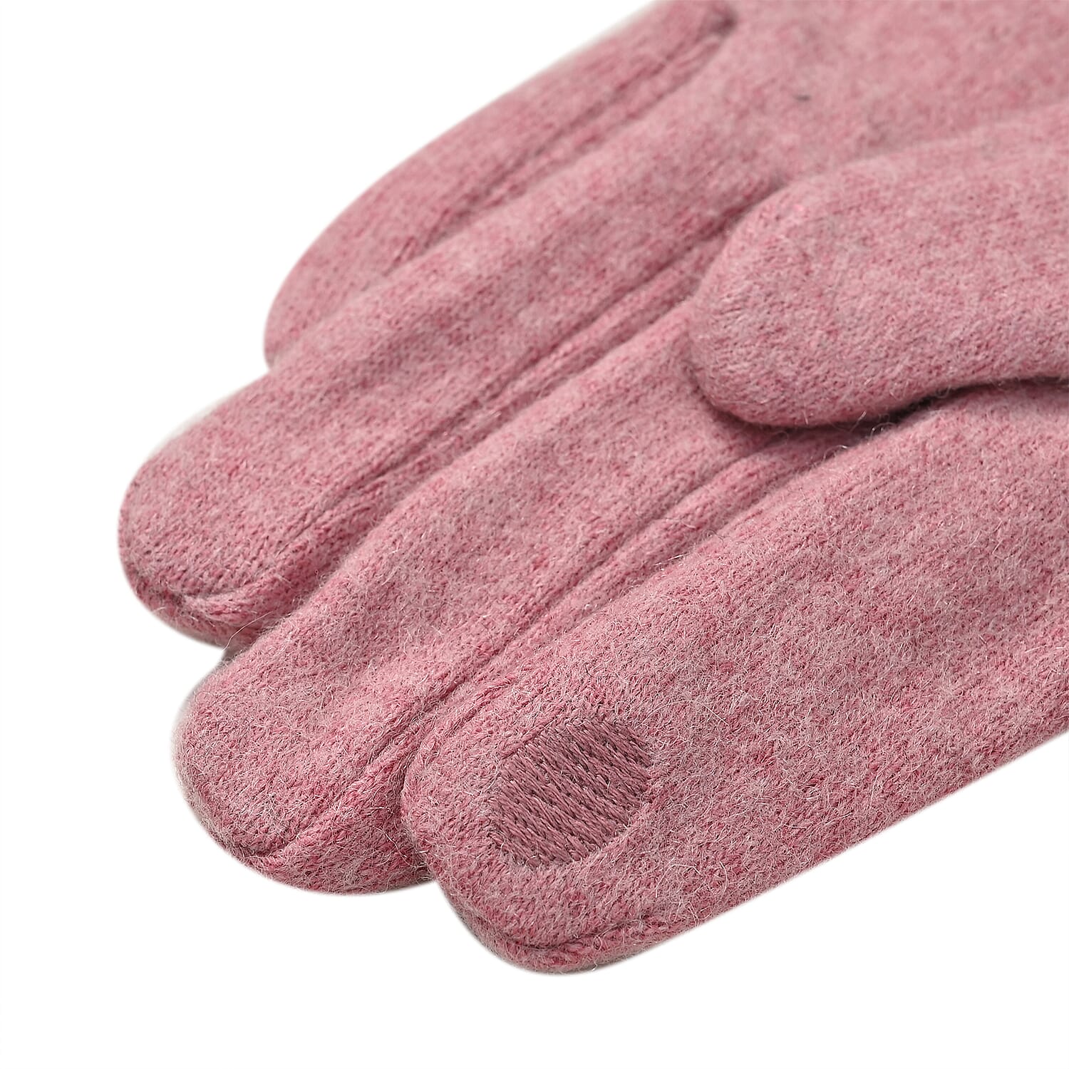 Luxury Cashmere Wool Gloves With Detailing and Fleece Lining - Pink