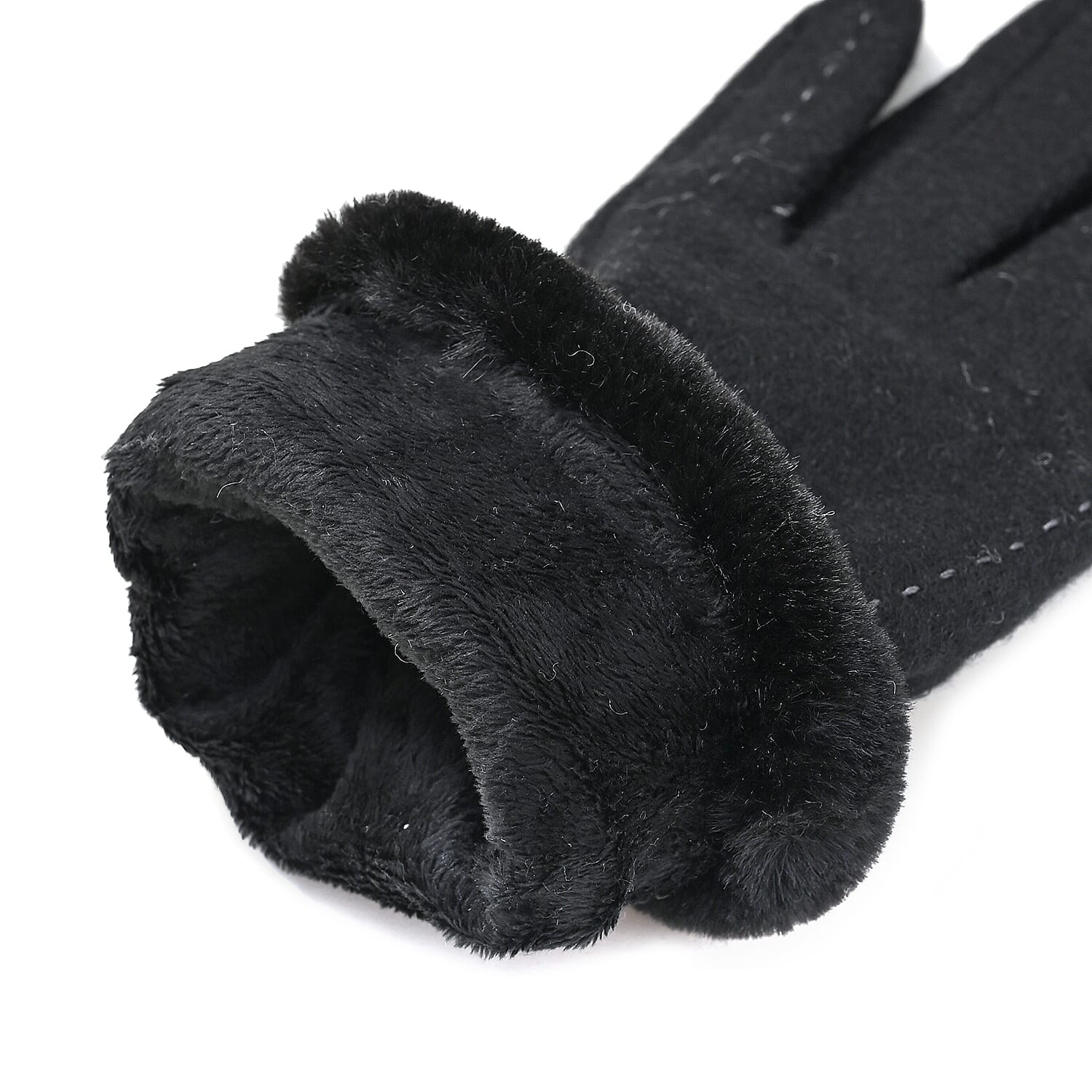 Luxury Cashmere Wool Gloves (One Size) - Black & Grey