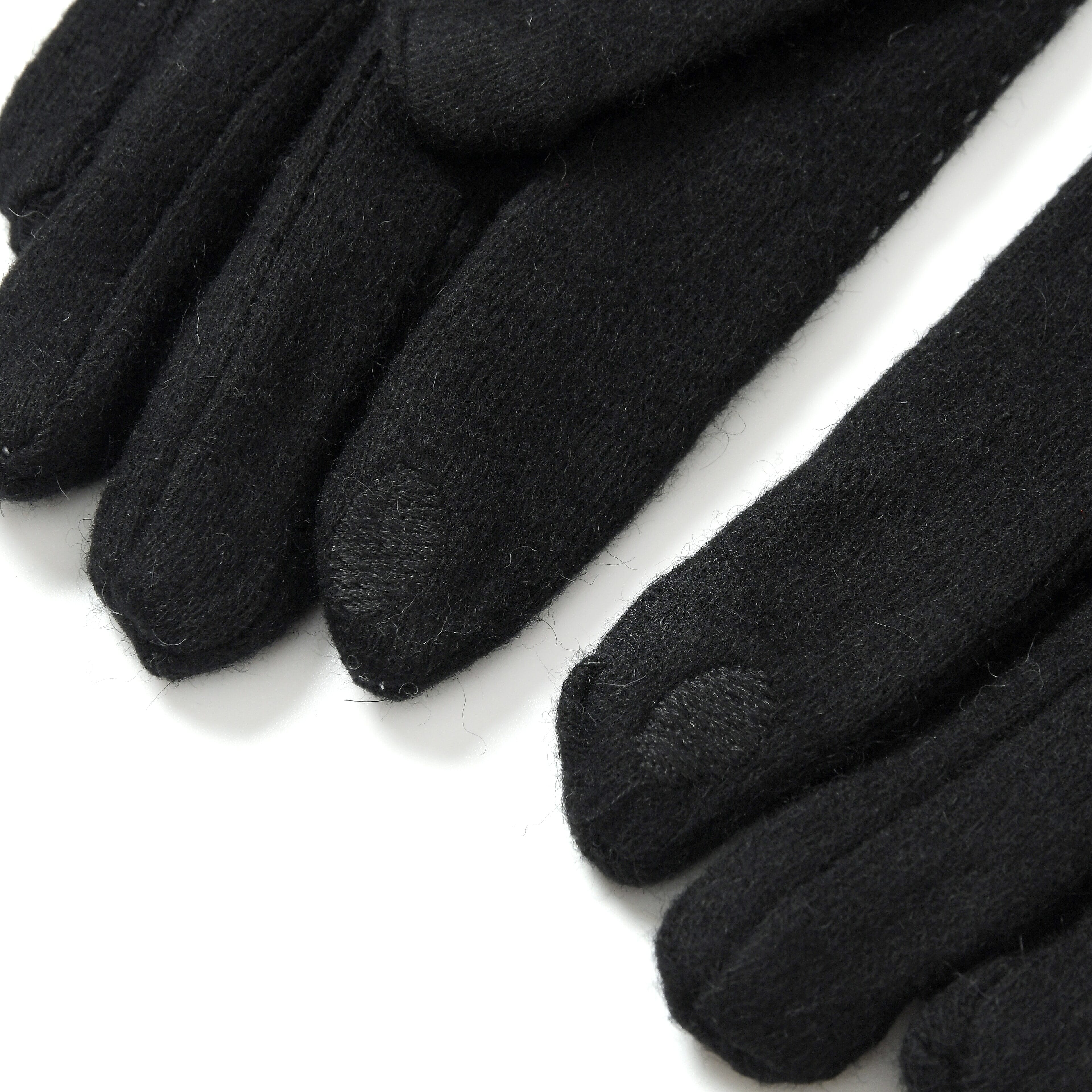 Styled By 70 % Cashmere Wool Gloves with touchscreen access (One Size) - Black