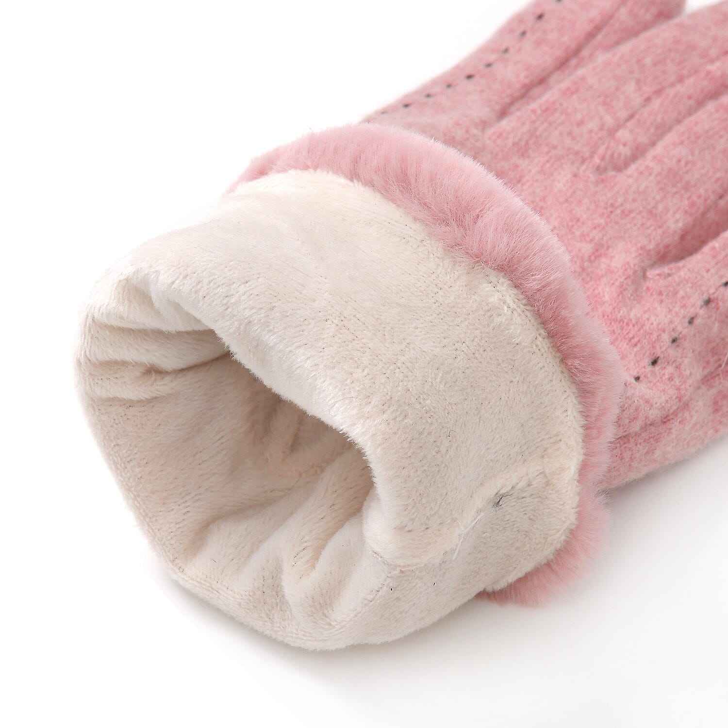 Styled By 70 % Cashmere Wool Gloves with touchscreen access (One Size) - Pink