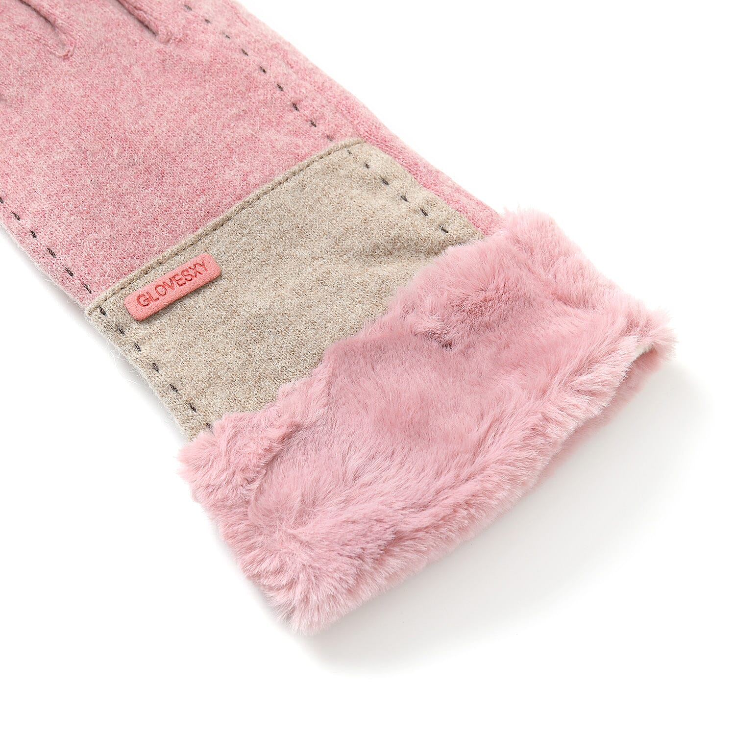 Styled By 70 % Cashmere Wool Gloves with touchscreen access (One Size) - Pink