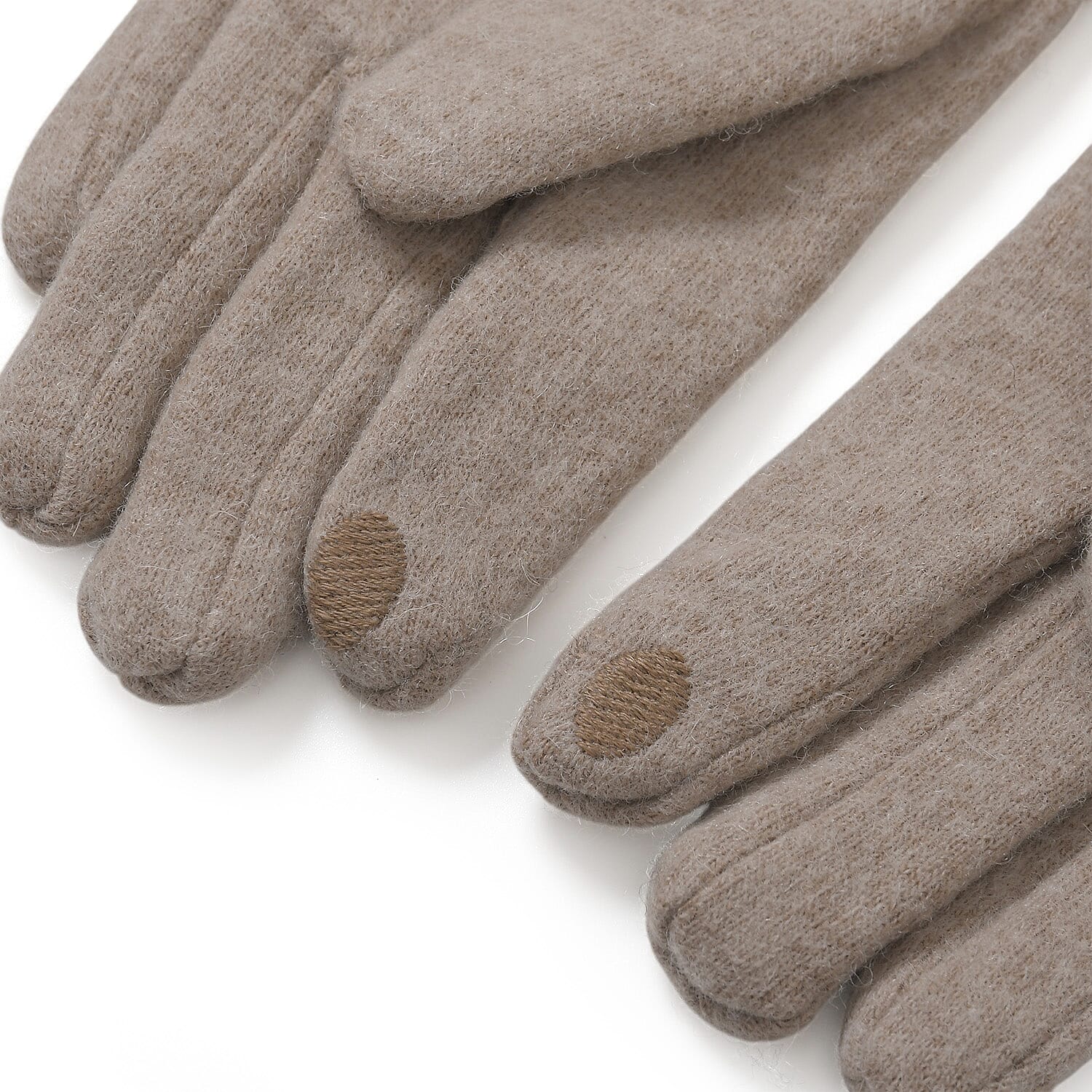 Styled By Cashmere Wool Gloves with Touchscreen Access (One Size) - Beige