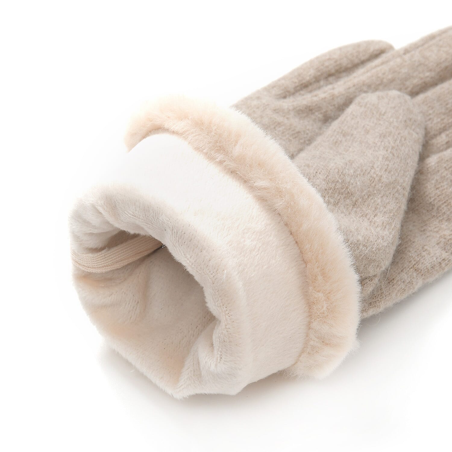 Styled By 70 % Cashmere Wool Gloves with touchscreen access(One Size) - Khaki
