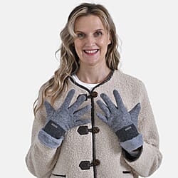 Styled By Cashmere Wool Gloves with touchscreen access(One Size) - Grey