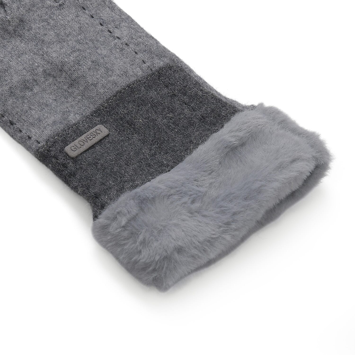 Styled By Cashmere Wool Gloves with touchscreen access(One Size) - Grey