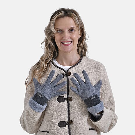 Styled By Cashmere Wool Gloves (One Size) - Grey