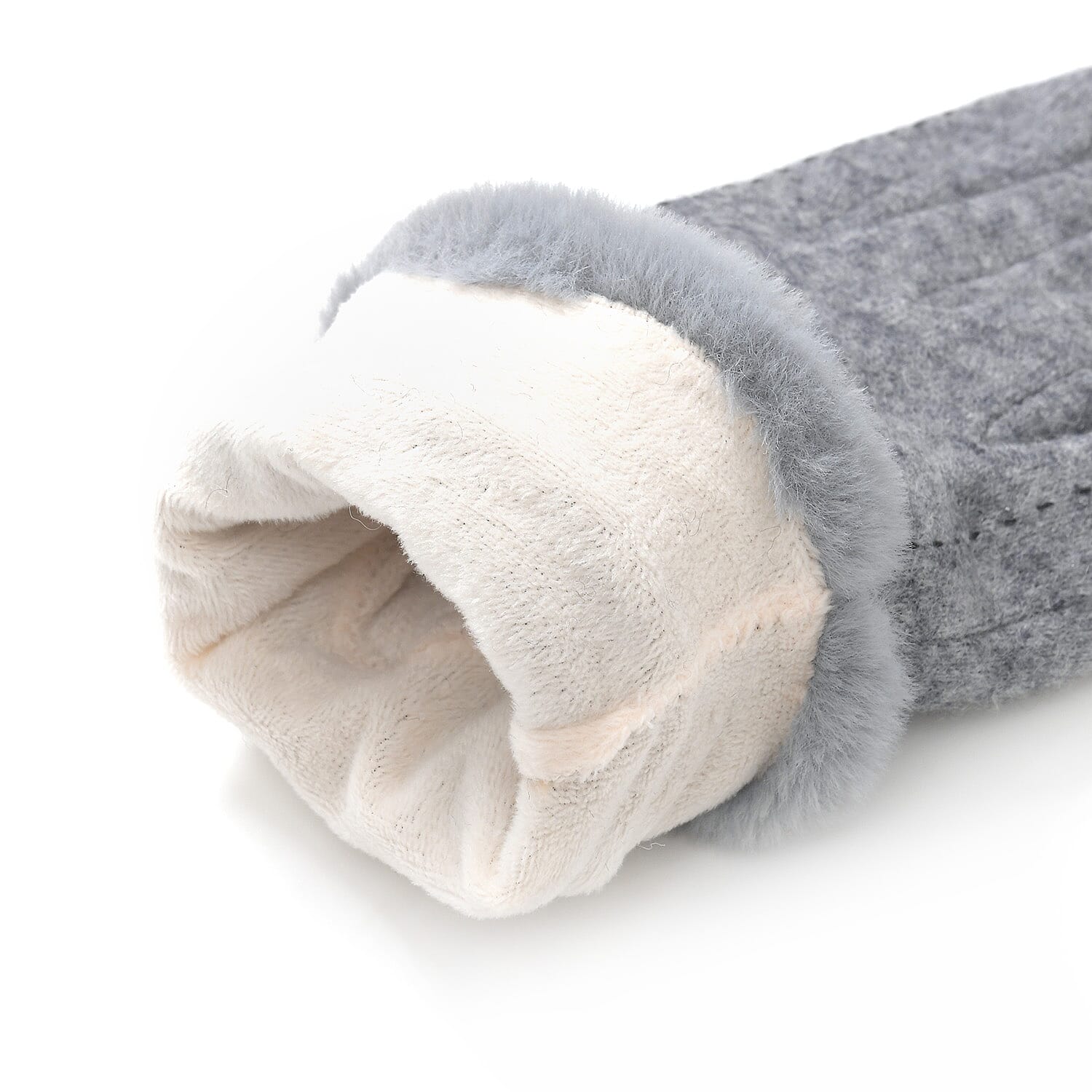 Styled By Cashmere Wool Gloves (One Size) - Grey