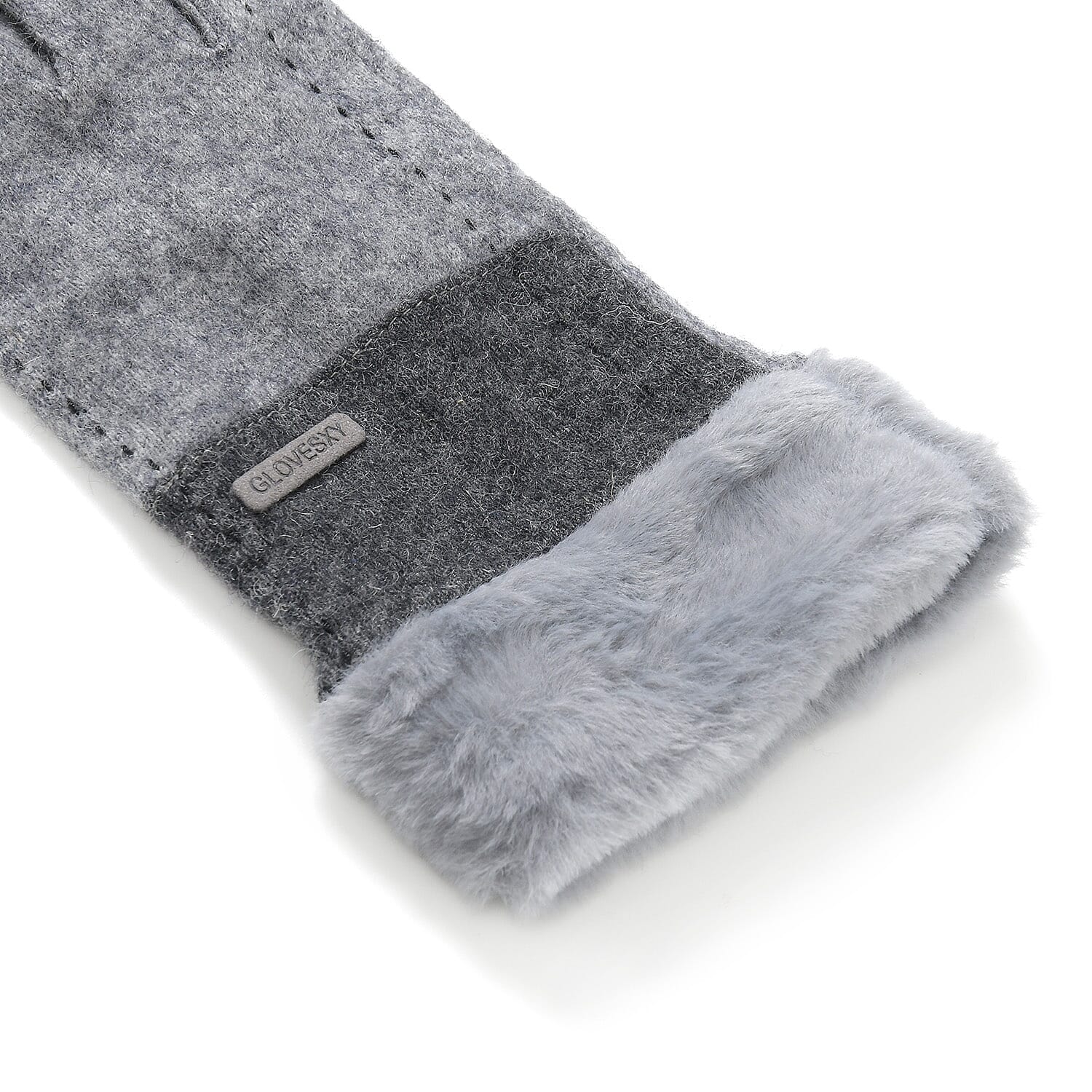 Styled By Cashmere Wool Gloves (One Size) - Grey