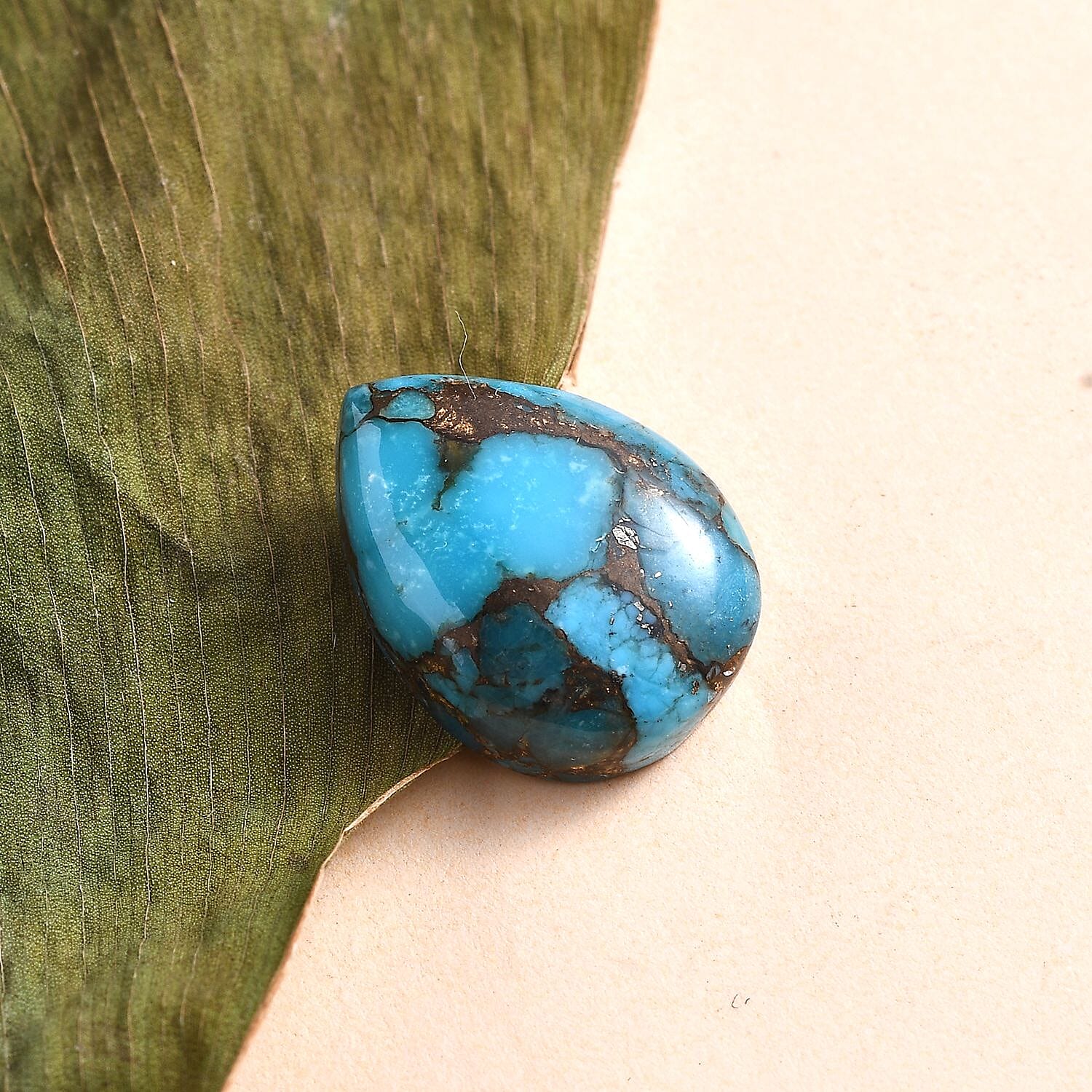 Blue Turquoise Pear 18x13 mm